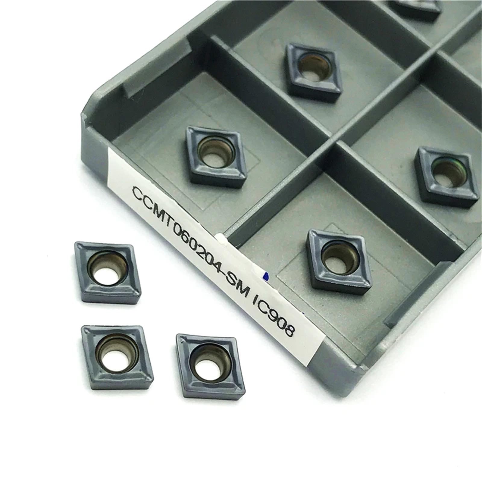 plaquita de torneado, 10 piezas CCMT060204 SM IC908 insertos de carburo, herramienta torneado interno, corte CNC, herramientas torno metal alta calidad(CCMT060204 SM IC908)