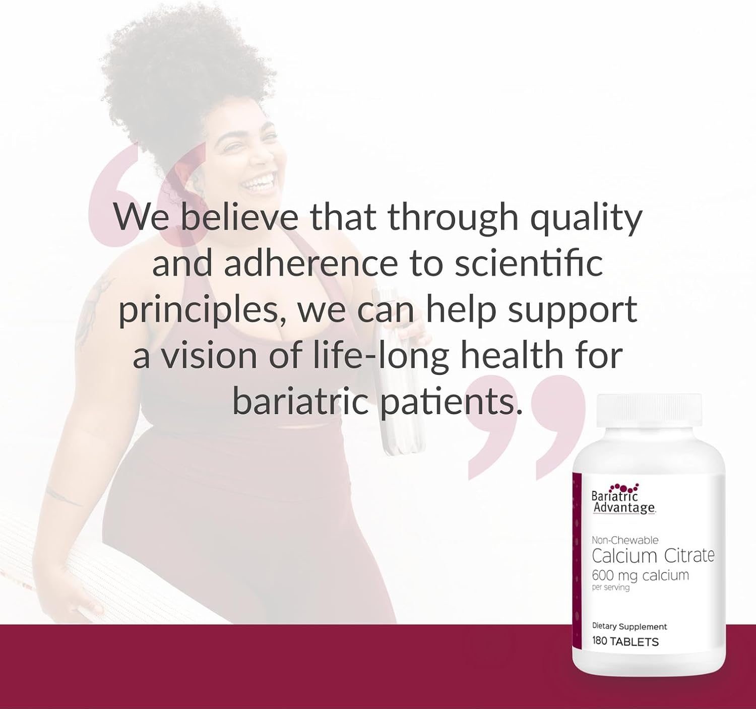 Bariatric Advantage Non Chewable Calcium Citrate 600 mg Calcium - for Bariatric Surgery Patients - Vitamin D3 - Mineral Supplements - 180 Tablets - Image 7