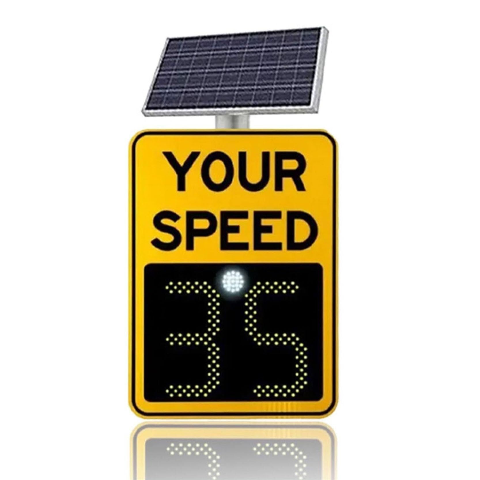 Señal de retroalimentación velocidad radar solar aluminio