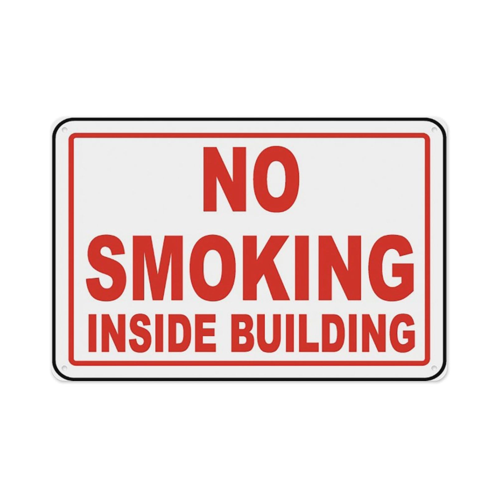 peiyeety No Smoking Inside Building Sign Aluminum Tin Warning Signs For Home Outdoor Garden 8X12 Inches