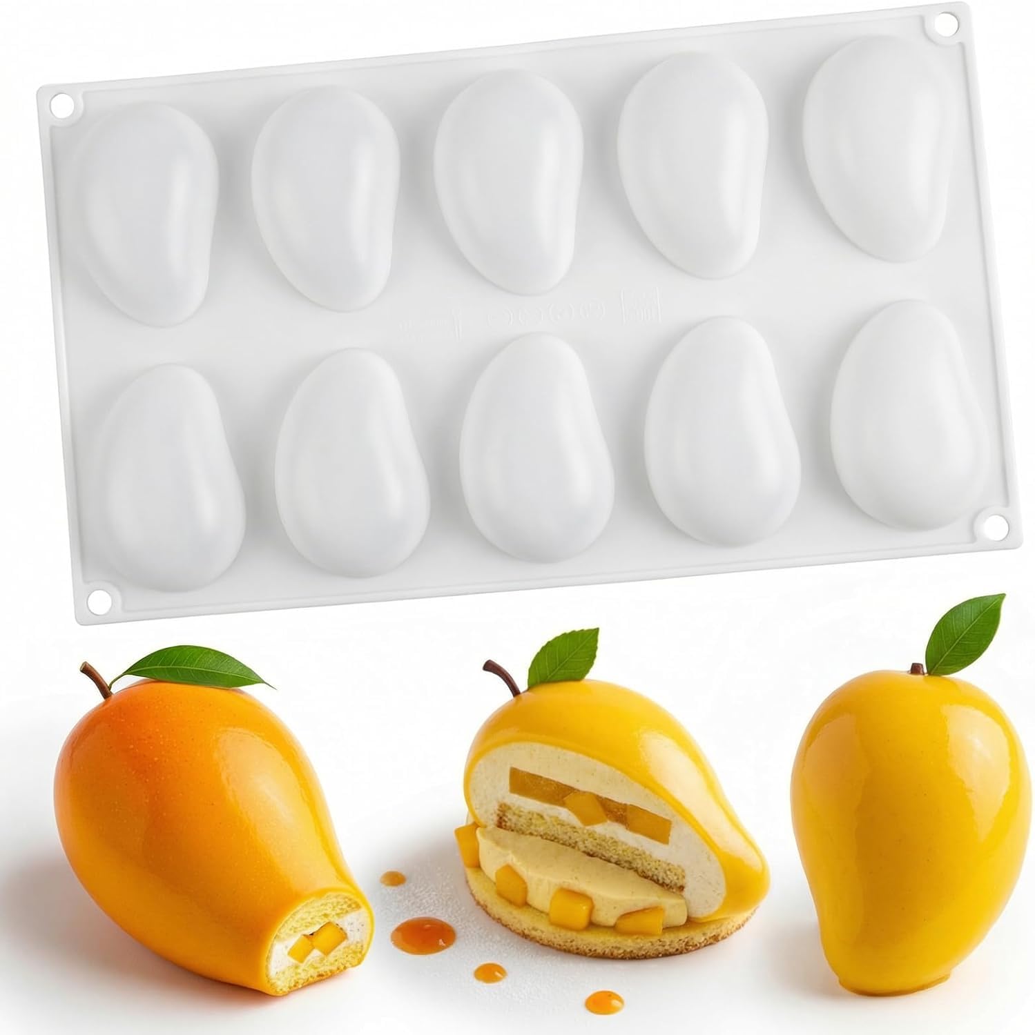 10 Slot Mango Silicone Mold Fruit Candle Mould for Candle Making Cake Fondant Decorating Chocolate Candy Food melts Dessert Pastry Mousse & Ice Cream Mold Soap Crafting Projects Fruit Pop Molds-image-47
