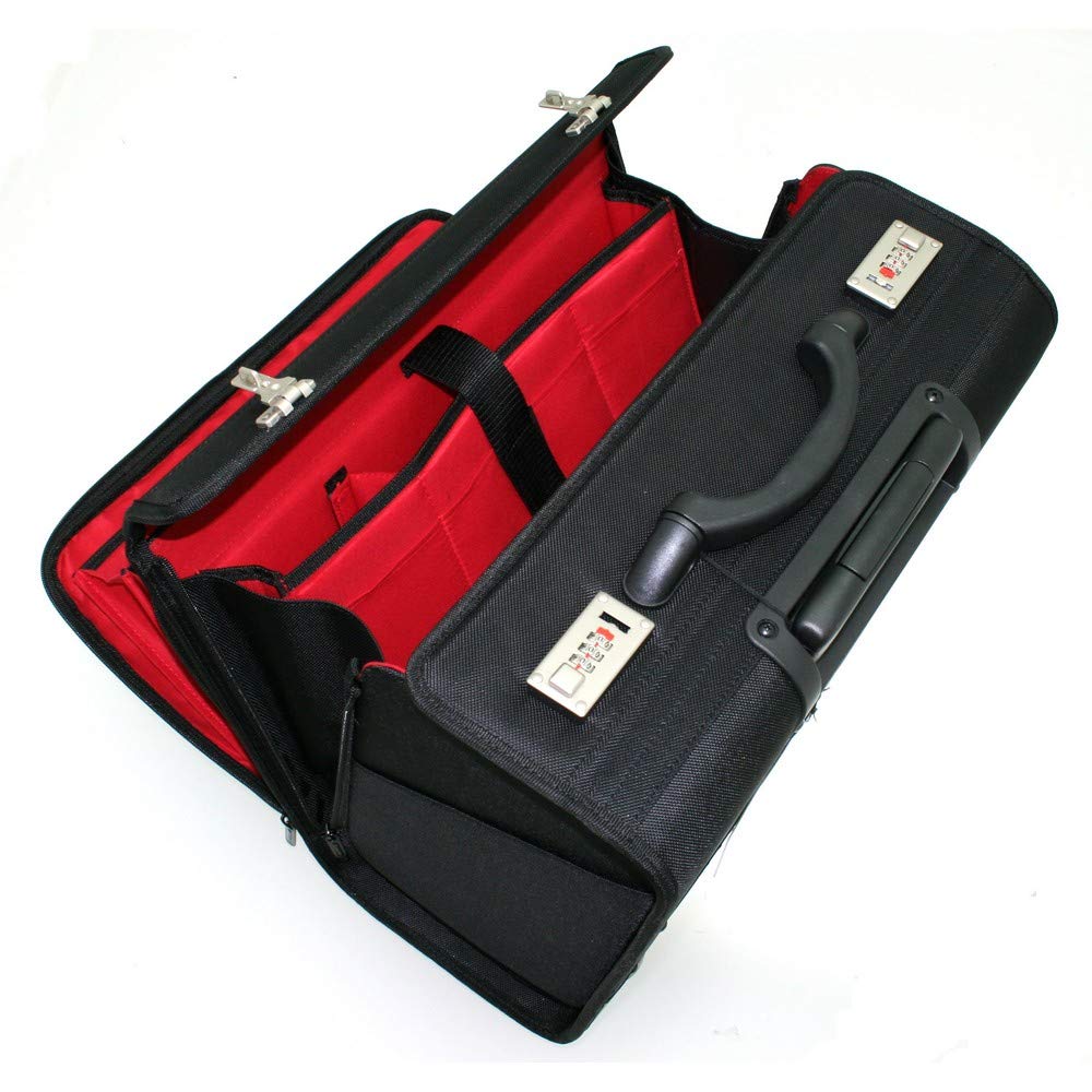 Davidts Trolley Rollkoffer Pilotenkoffer mit Rollen Aktenkoffer Lehrertasche Business Trolley 47x39x24 cm