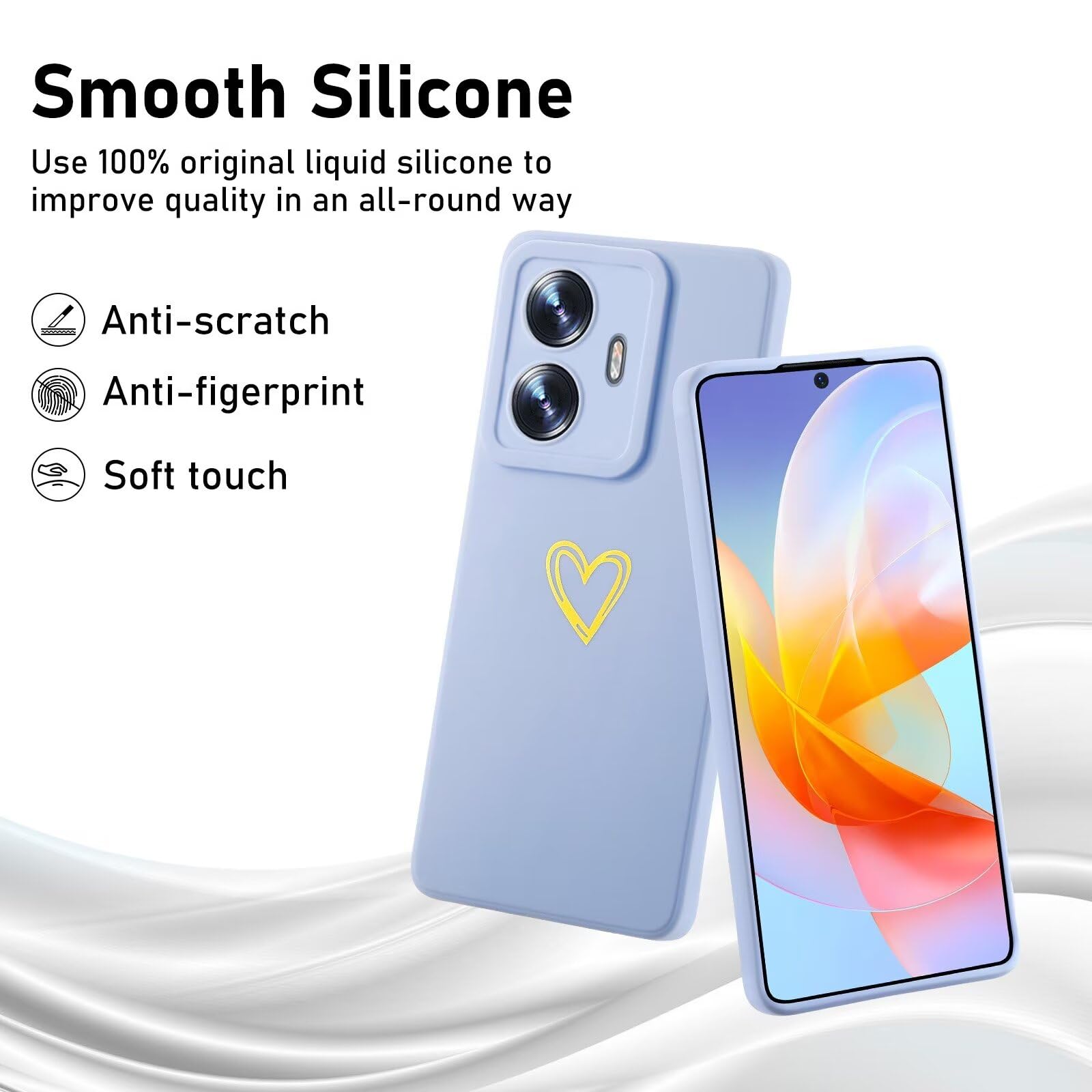PanXCase Coque Pour Realme C55 - Étui Silicone Désign Ondulé