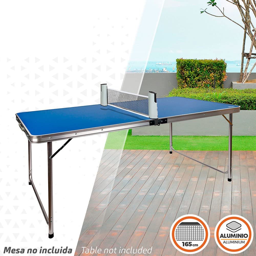AKTIVE 52488 - Tischtennisnetz, verstellbar, maximale Länge 195 cm, Höhe 14 cm, abnehmbares Netz, Tischtennis-Set, Outdoor-Spiele, Tischtennis-Pong, Red Pinpong