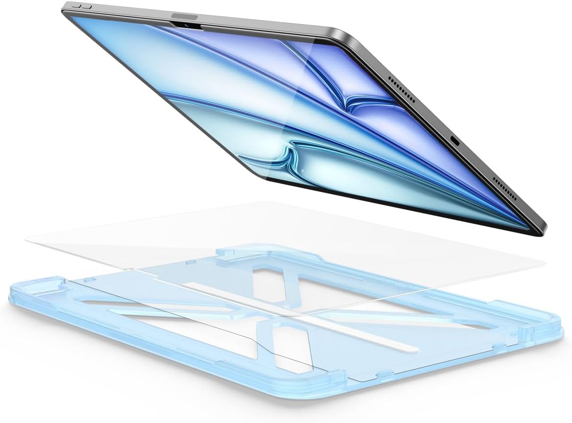 FLOLAB ONETIME NanoArmour Anti-Glare Screen Protector for iPad Pro 11 Inch M4 / M5 2024/2025 Anti-Fingerprint Tempered Glass, TruColor, Matte, Easy Install, Bubble Free, Dust Free, Durable