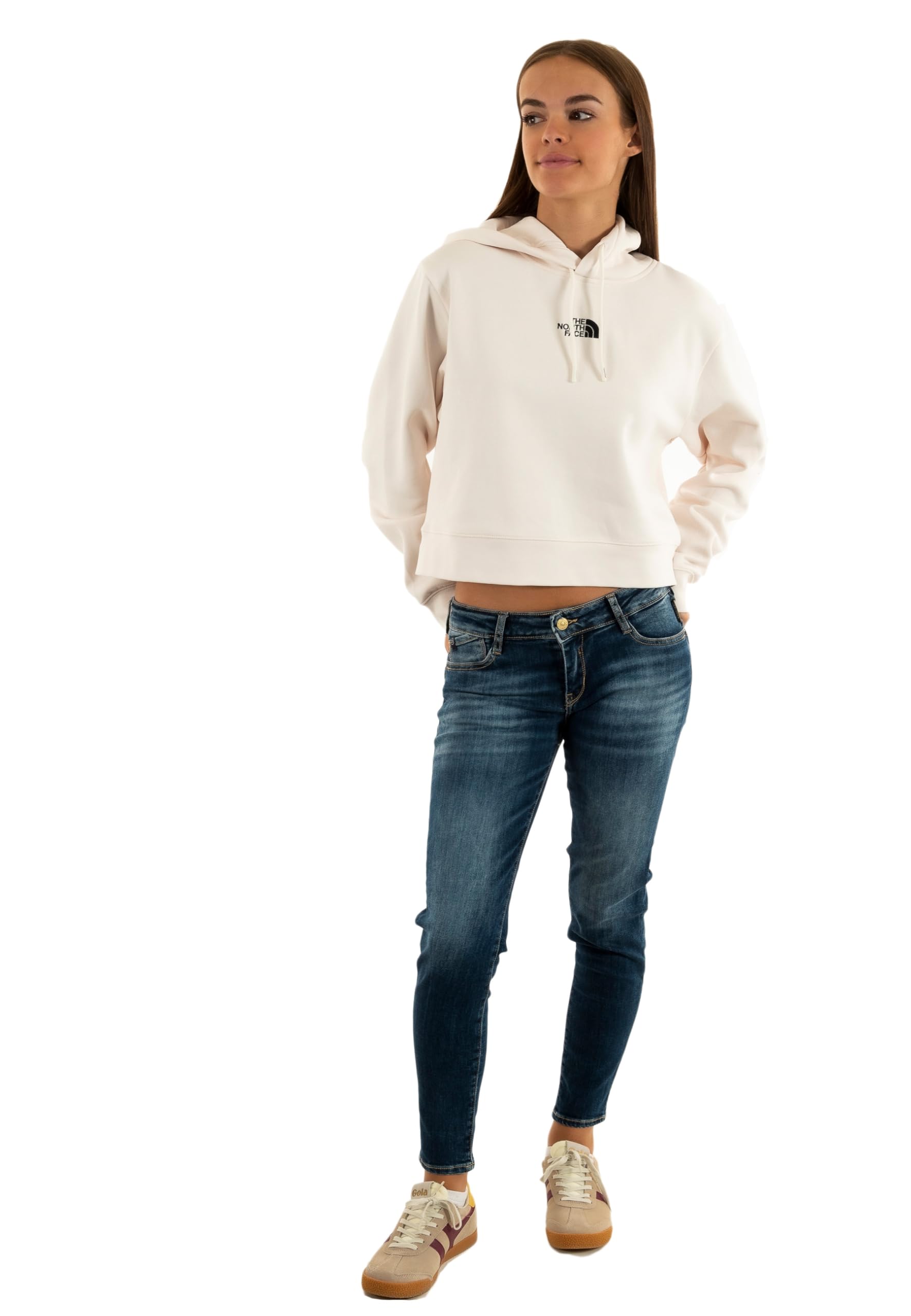 The North Face Women's Essential Crop Hooded Sweatshirt, White Dune, XS