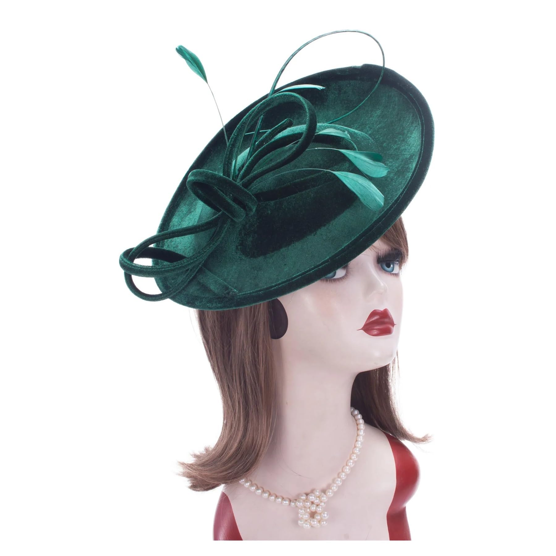 Cappello Da Sposa Elegante copricapo da donna in velluto ad anello for occasioni nuziali, chiesa o cerimonia Per Le Donne