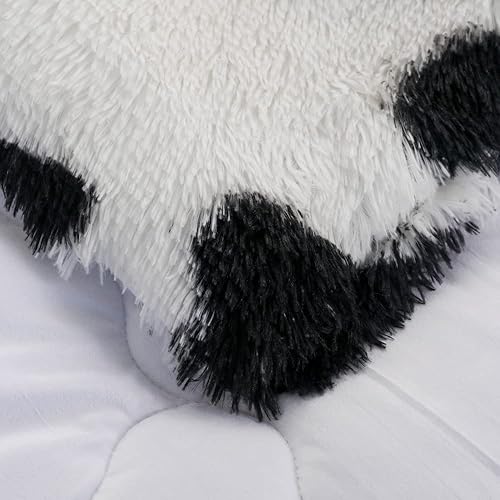 Miniatura 5 de chovy - Juego de edredón afelpado de pelo sintético, teñido anudado vaca, tamaño individualmatrimonial, terciopelo, franela, mullido, suave, de 3