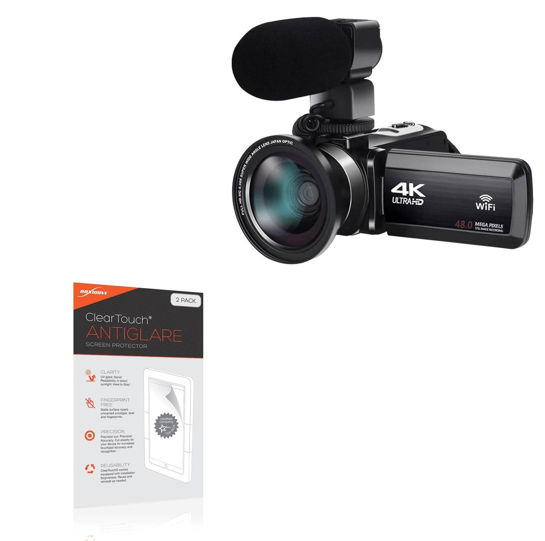 BoxWave Screen Protector Compatible With ALSONE Vlogging Camera Recorder 3051STRM - ClearTouch Anti-Glare (2-Pack), Anti-Fingerprint Matte Film Skin