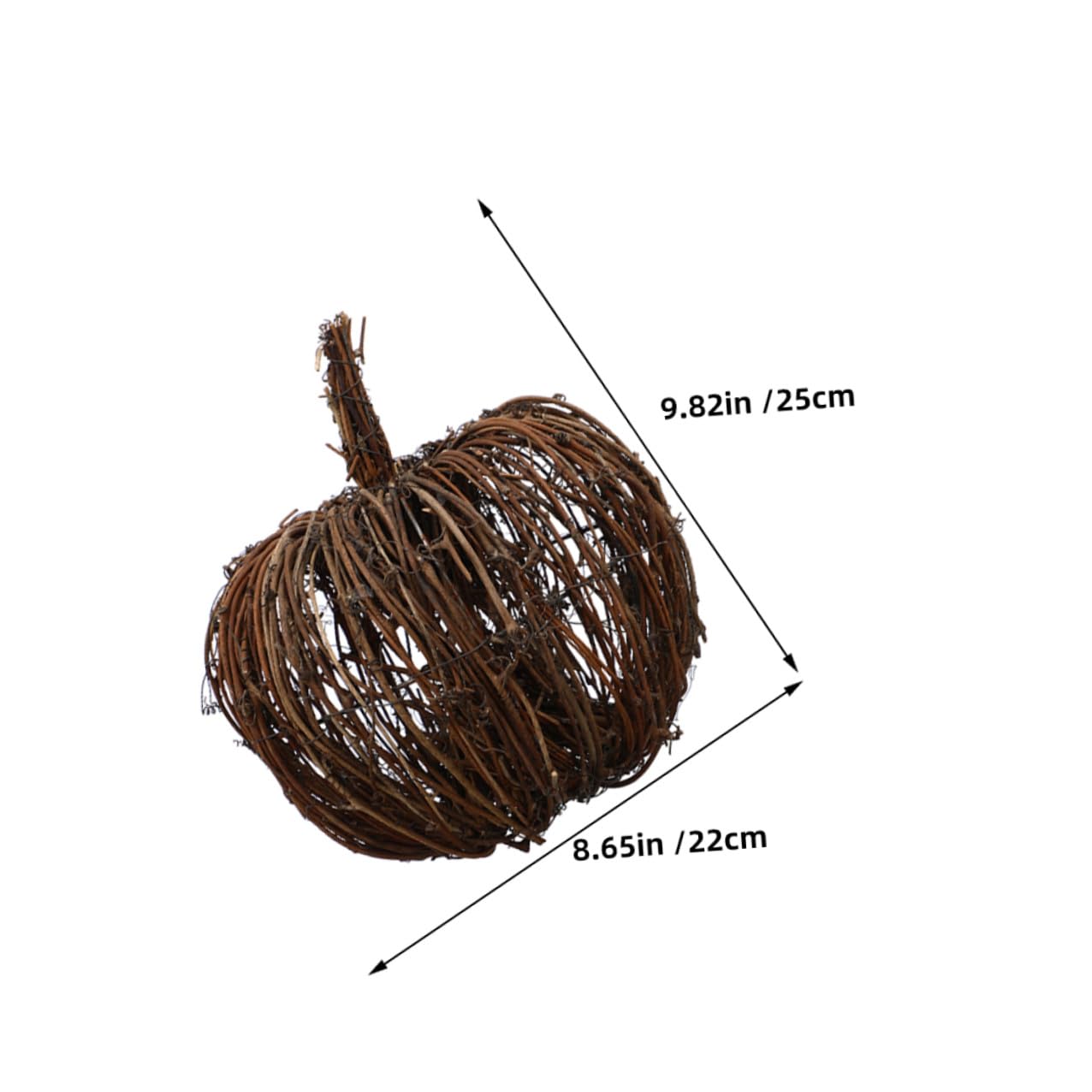 Halloween Kürbisdeko 2 Stück aus Rattan und Eisen, Leicht