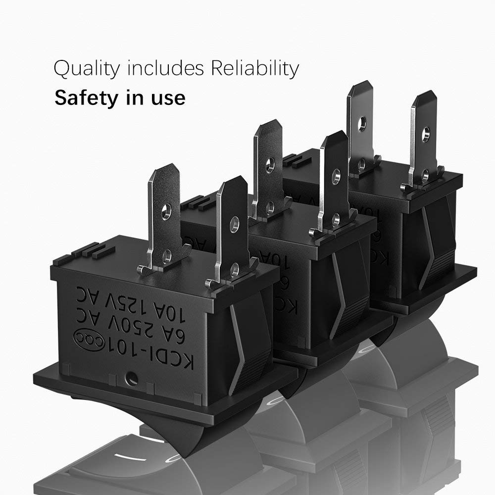 30 Interrupteurs à Bascule ON/OFF Mini - 2 Broches, 6A/250V Ou 10A/125V - En Nylon PA66 Résistant - Pour Appareils électriques, Voiture, Bateau
