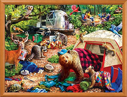 Image of MasterPieces 300 Piece EZ Grip Jigsaw Puzzle - Campsite Trouble - 18 inchx24 inch