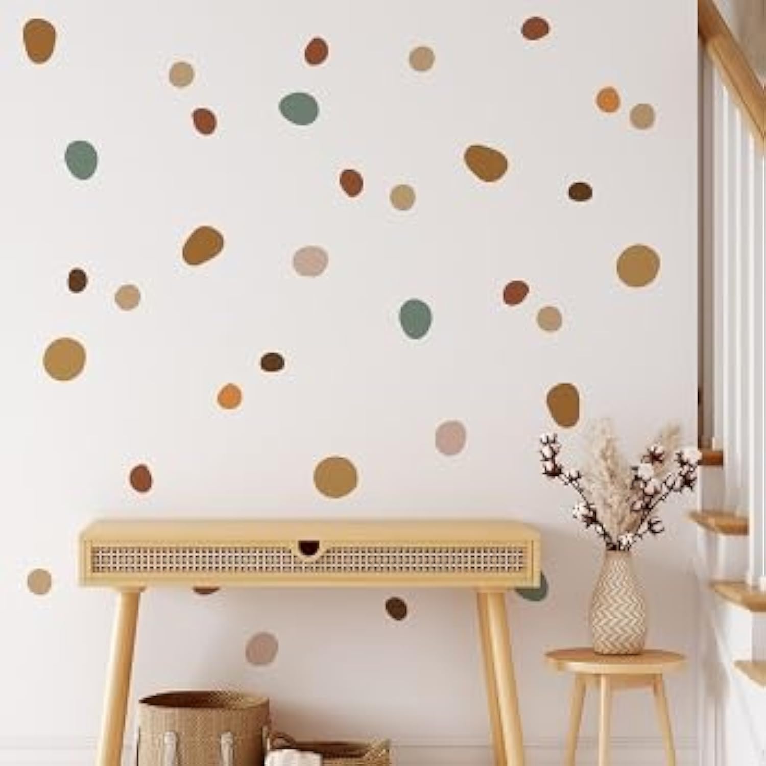 Neukids Boho Polka Dot Children's Wall Stickers Girls Wall Decals Nursery Stickers for Kids Bedrooms Livingroom Kindergarten Window Wall Decor