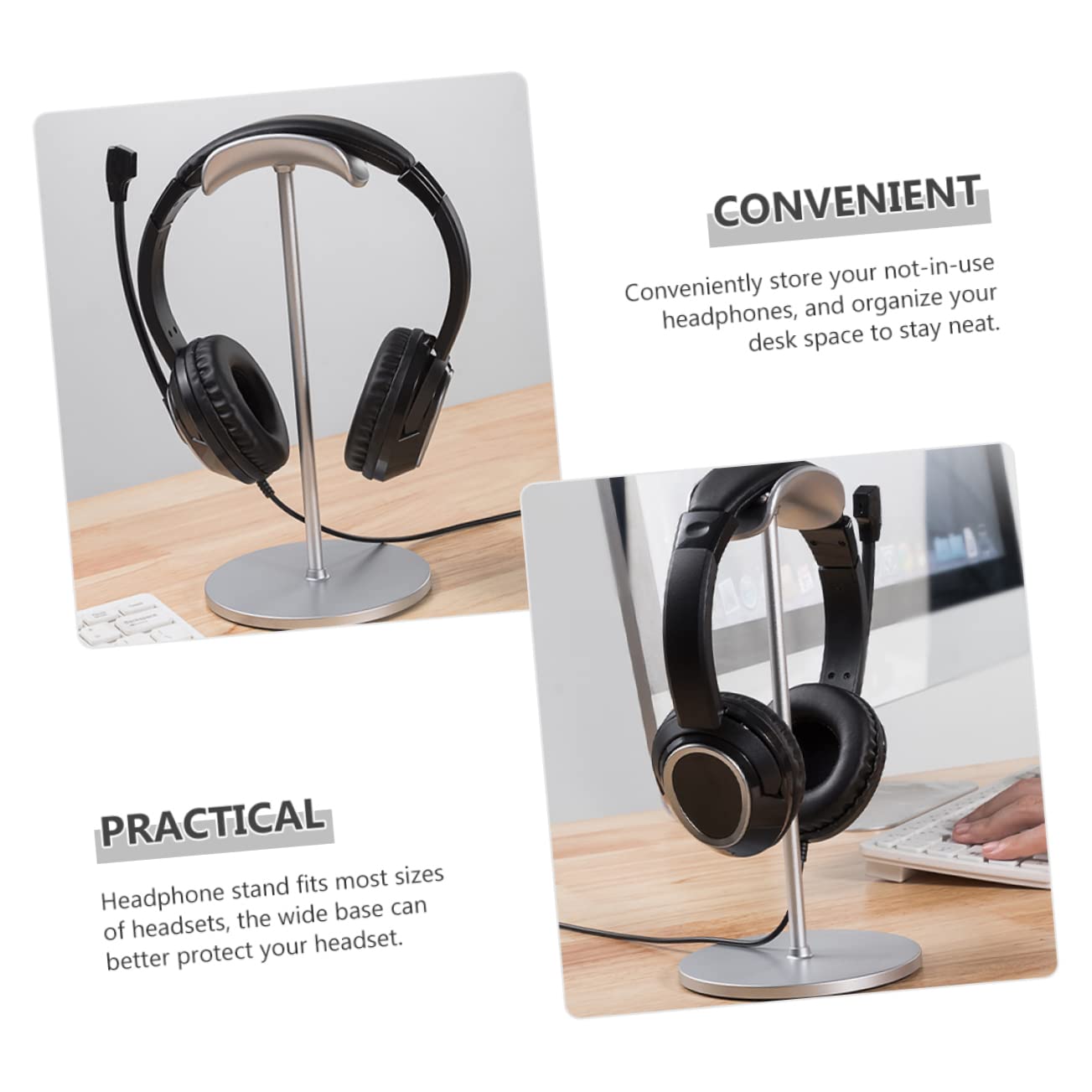 MAGICLULU 2 Pz supporto per cuffie supporto per computer gancio per cuffie da gioco porta da scrivania stand scrivania Organizzatore di da tavolo staffa della cuffia AbS
