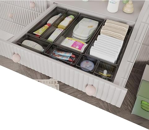Meleni Baby 8 Parça Bebek Çekmece Düzenleyici - Bebek Organizer - Bebek Bakım Organizer - Antrasit