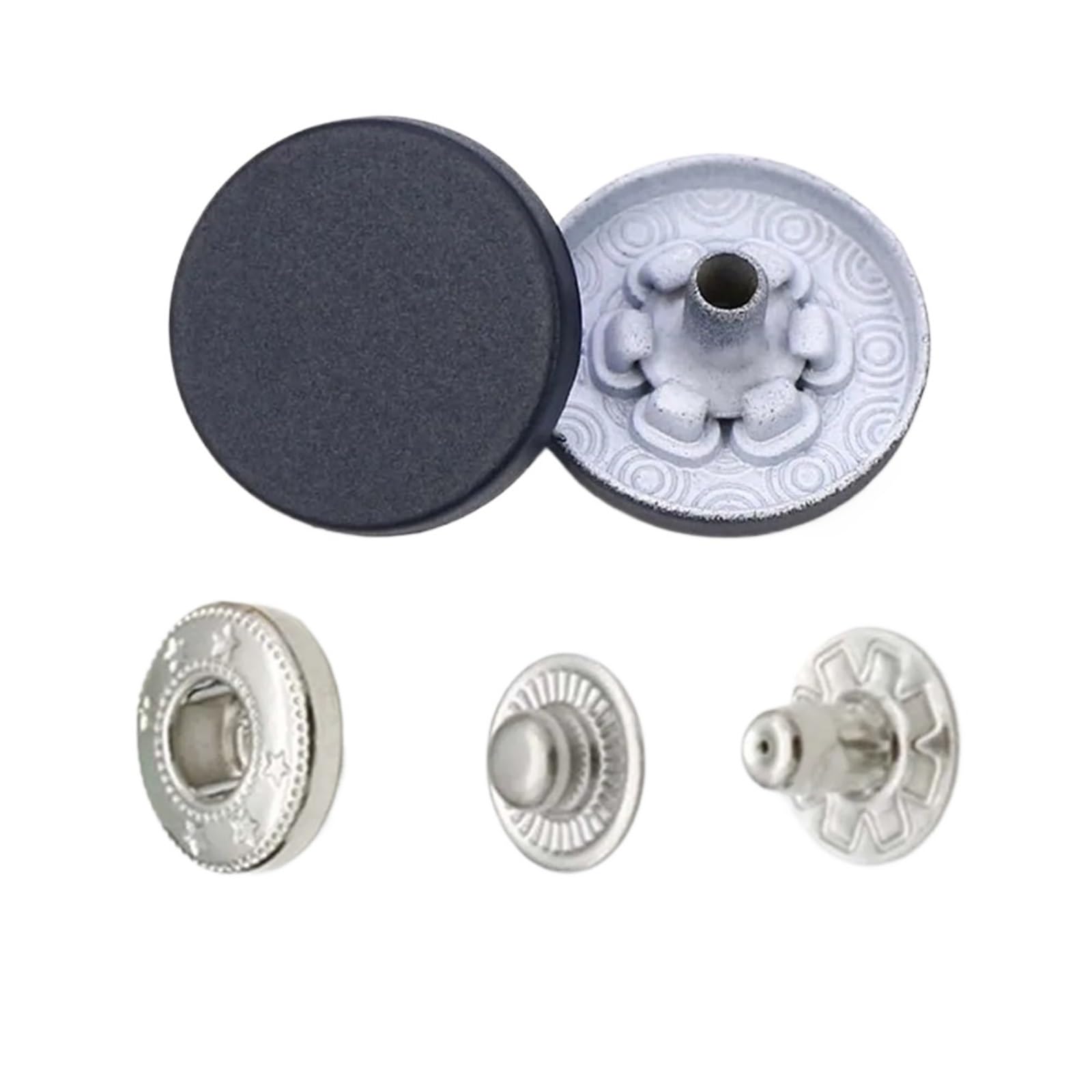 Xinglongs H125 Navy Blue Snap Button Fastener Kit 120Pcs Metal Snaps Buttons 15Mm Copper Zinc Alloy For Sewing Clothes Bags