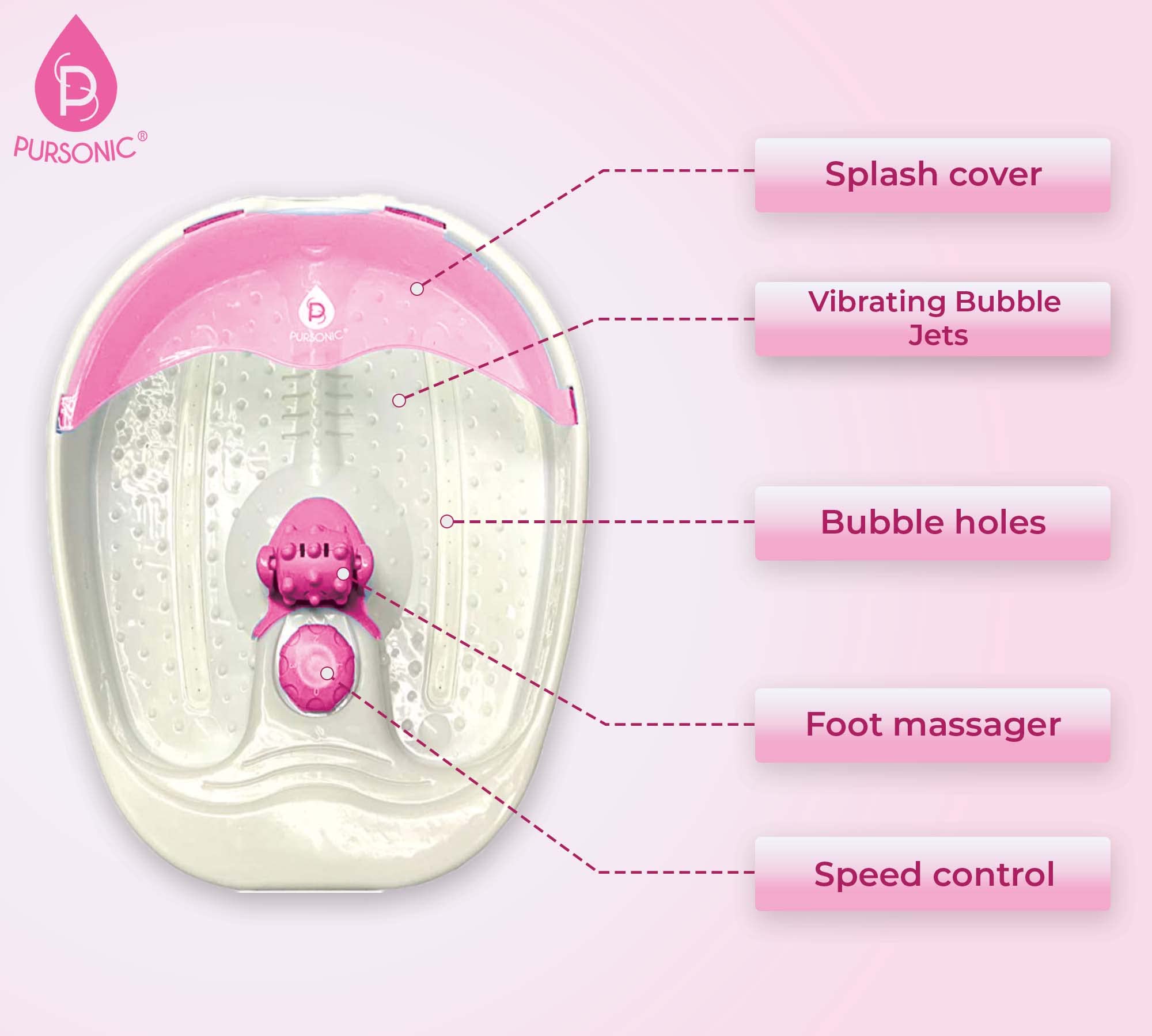 pursonic heated foot spa massager with vibrating bubbles HeavyDuty Steel Metal Ergonomic Curved Oval Cock Ring Penis Enhancer Band  Medium main image 1