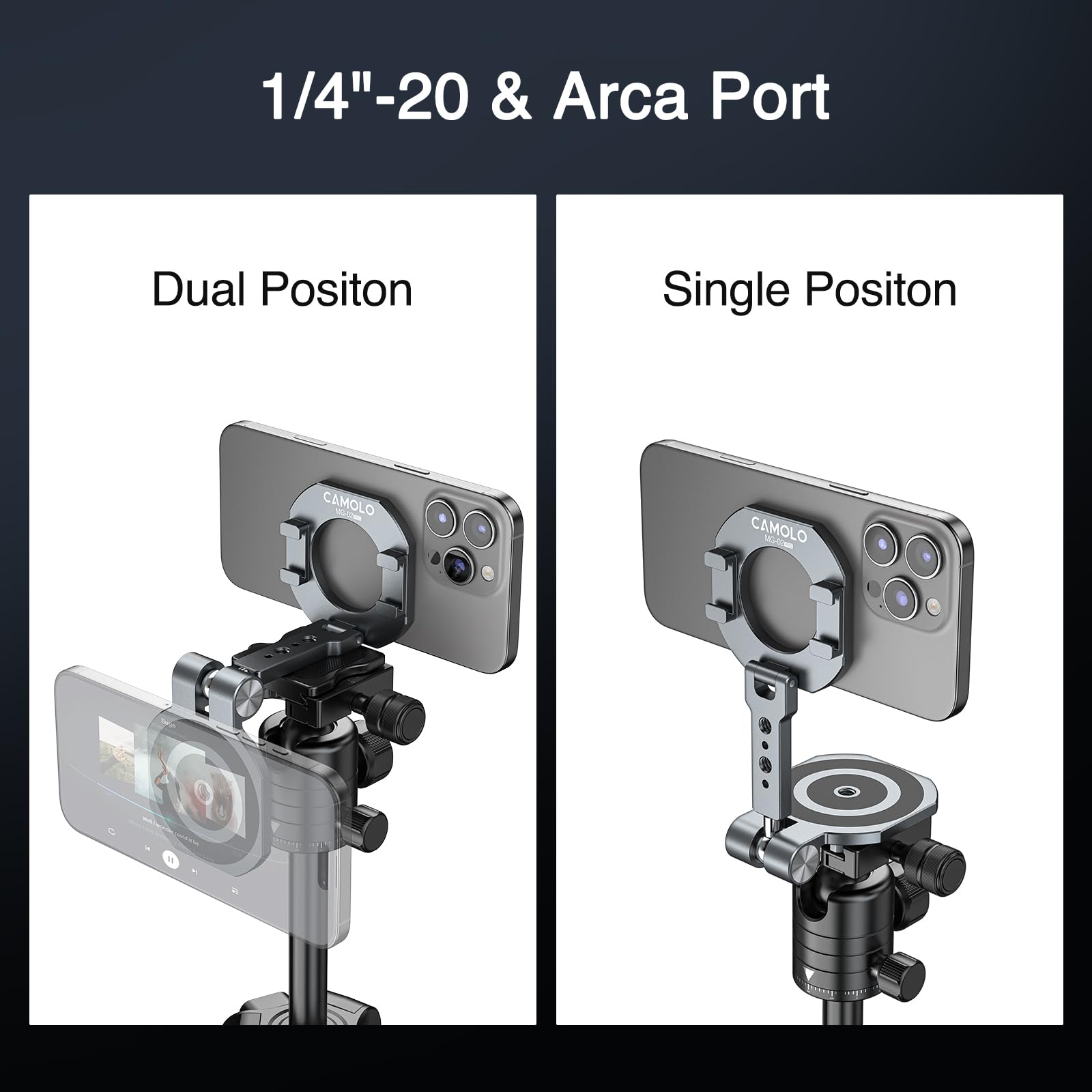 Soporte magnético dual para teléfono compatible con Magsafe para iPhone 16, 15, 14, 13, 12 Pro Max Plus, MG-02 Pro 1/10.2 cm-20, soporte magnético para teléfono de viaje