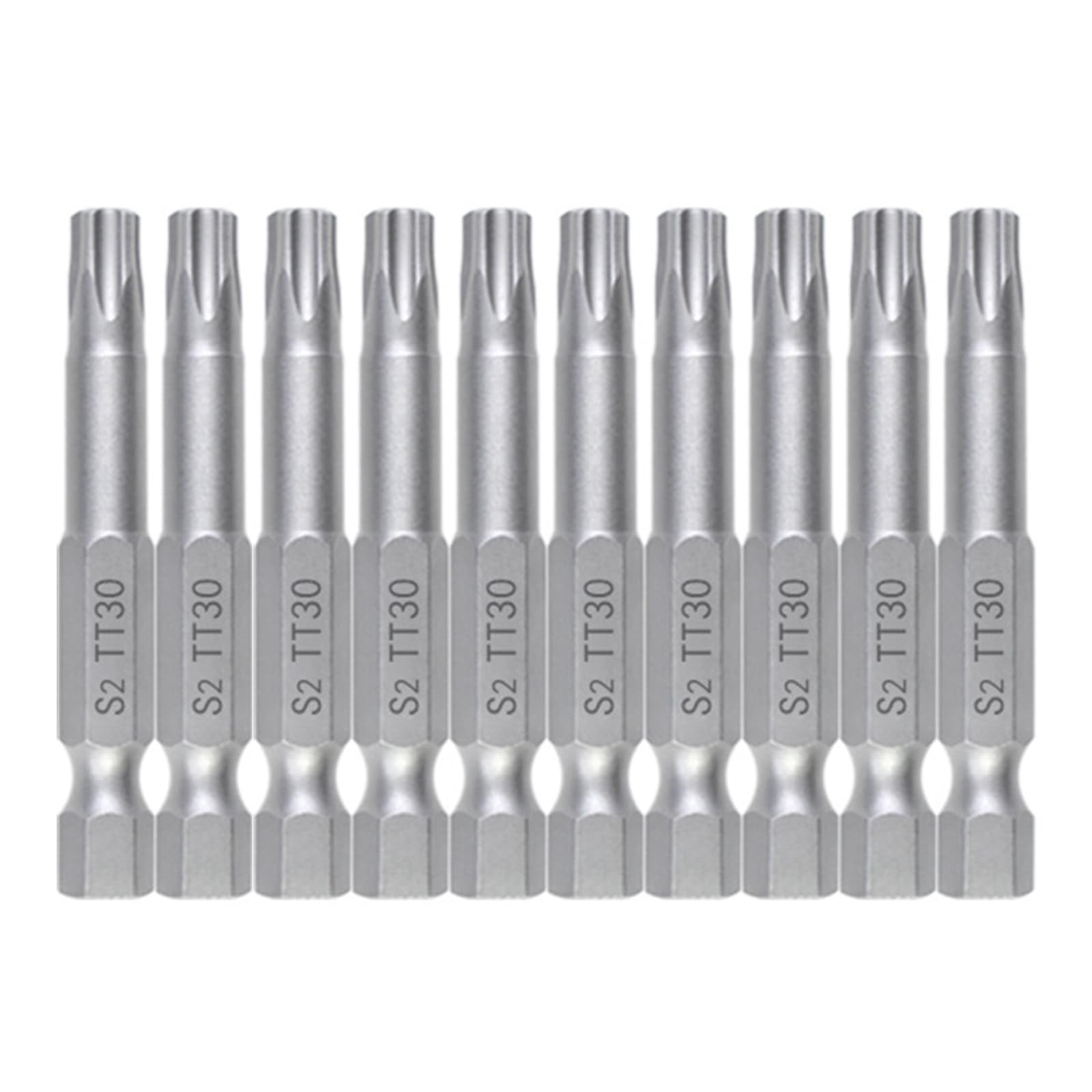 Buxuaaaa 10Pcs 50L Tt30 10Pcs 50Mm Blossom Head Screwdriver Bit Set 1 / 4Inch Hexagonal Security Screwdriver Drill Bit Tool Automotive Maintenance Tool