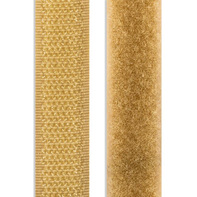 1 Inch Beige Hook and Loop Tape 5 Yards Sew on Non-Adhesive Nylon Heavy Duty Strips Fabric Roll Fastener Set Ideal for Military Form Bags Clothes Shoes Backpacks Home Office School Craft DIY