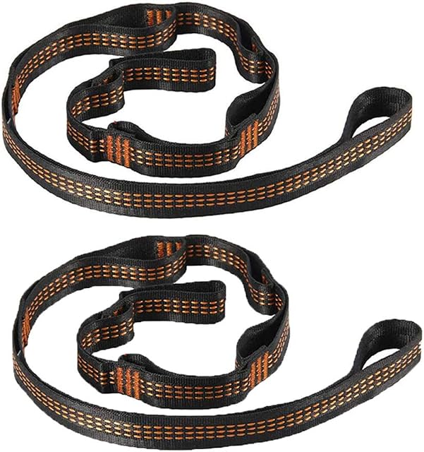 Hammock Straps 2 Pack Outdoor Camping Hammock Tree Accessories Yoga Swing Hanging Belt Heavy Duty Extension Loop Suspension System 2M