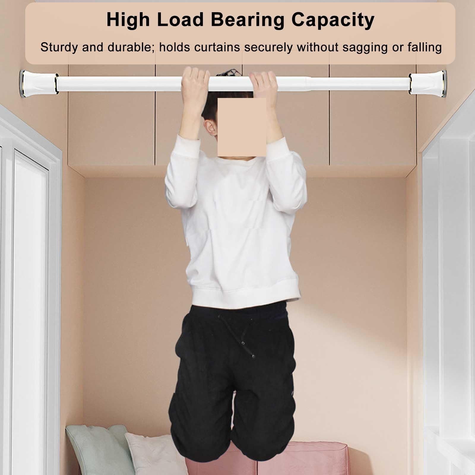 Tringle Rideau Sans Percage Extensible, Tringle de Douche Réglable de 0,7 à 4,7 M, Antirouille pour Salle de Bain, Placard, Fenêtre, Séparation de Pièce(Gray,0.9-1.6m/35-63in)