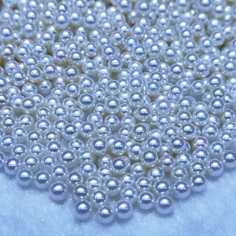 Miniatura 6 de Aretes pequeños de perlas de plata de ley redondos de 0.118in AAAA blanco perlas de agua dulce, Perla, nácar