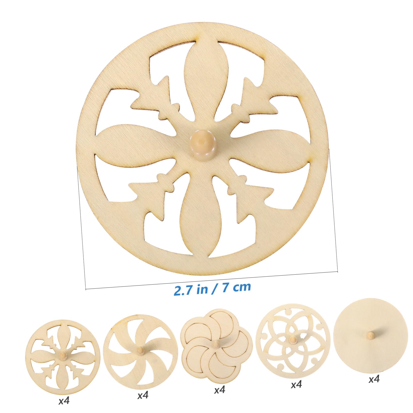WHAMVOX 20Pcs Wood Tops Coloring for Unfinished Spinning Gyroscopes Creative Painting Activity for Craft Projects and Motor Skills Development