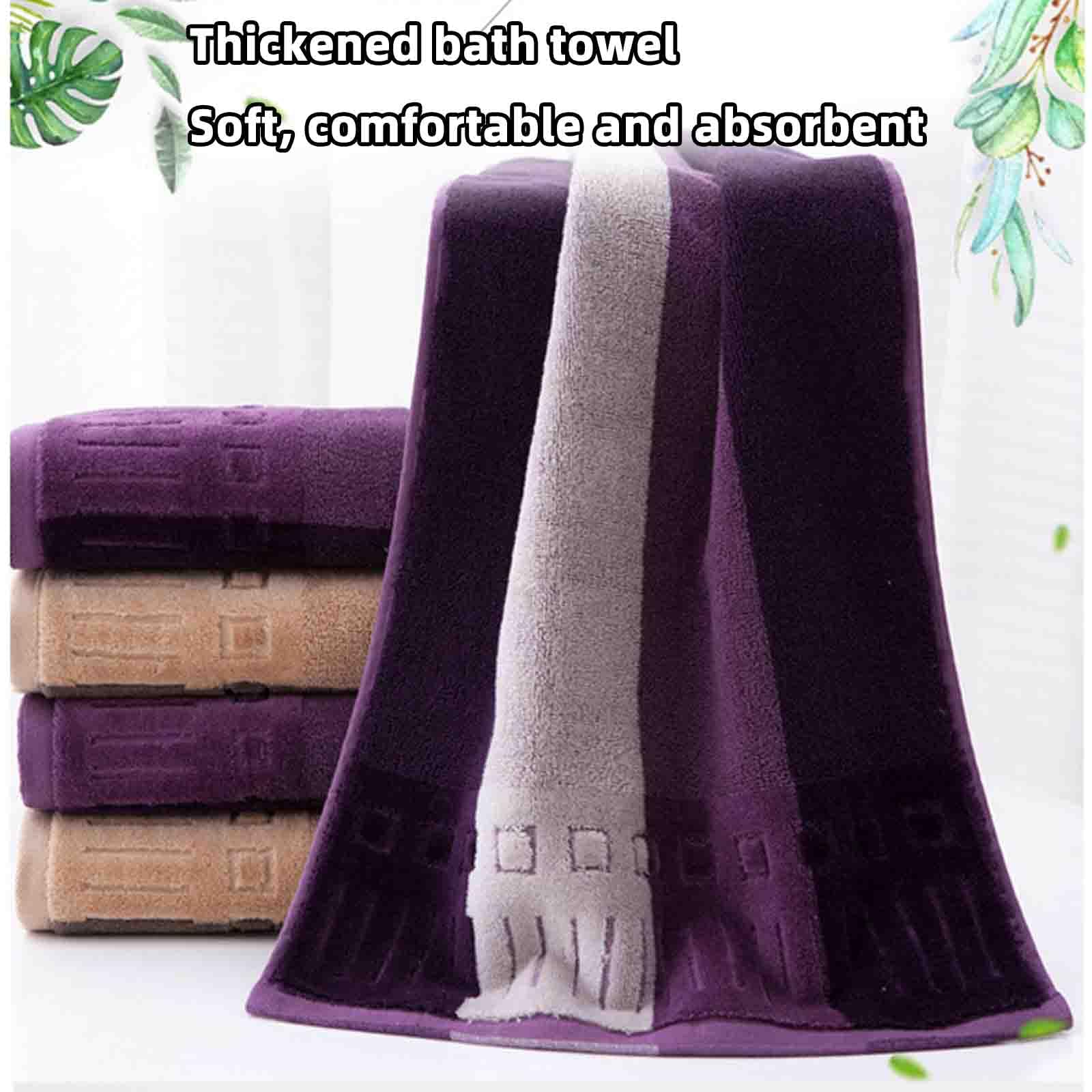 JUSHZ Asciugamani Bagno Lavette Asciugamano Doccia Grande Telo Bagno Towels Grandi Cotone Microfibra Donna Uomo Cotone Spesso Il Tessuto Assorbente è Morbido Regalo (140x70cm,Purple)