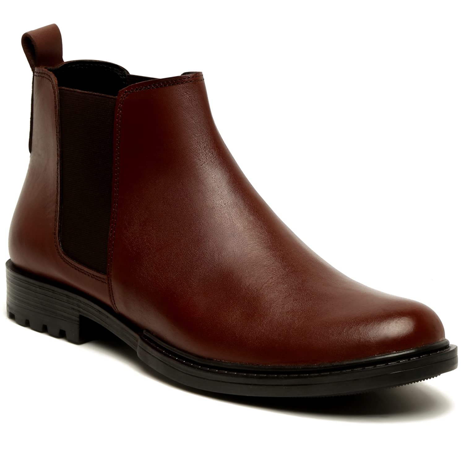 LOUIS STITCHMen's Chelsea Boots Hickory Brown Handcrafted Italian Leather  Shoes for Men (Czech_RGCL) Biker high Ankle Boots Boots