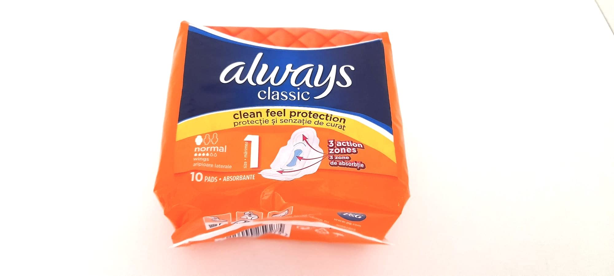 Always, Classic Sanitary Towels Normal Wings, Pads, 10 Count, Saving Pack, Odour Neutraliser, Super Absorbent Core (Pack of 2)