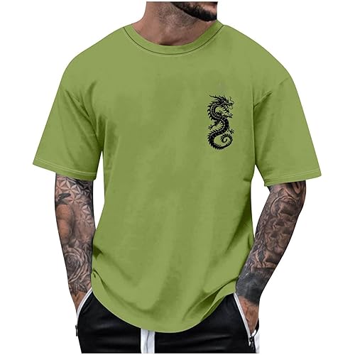 Muscularfit Men Oversized T Shirt Big and Tall Short Sleeve Crewneck Pullover Tops Loose Fit Solid Beach Shirt Trendy Clothes