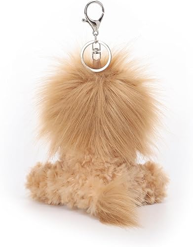 Miniatura 5 de Apricot Lamb Cute Toys - Llavero suave de peluche de león amarillo para bolsa de niños, bolso, mochila y bolso (6 pulgadas), Amarillo