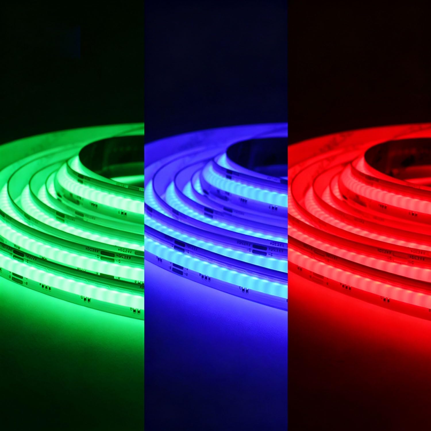 LumiyaHalo 24V RGB COB LED Strip Light,5M 840LEDs/M 10mm High Density Bright Dotless Light Strip RGB Colour Changing Stick On LED Lights for Bedroom, Party, Club,DIY Decoration — image 1