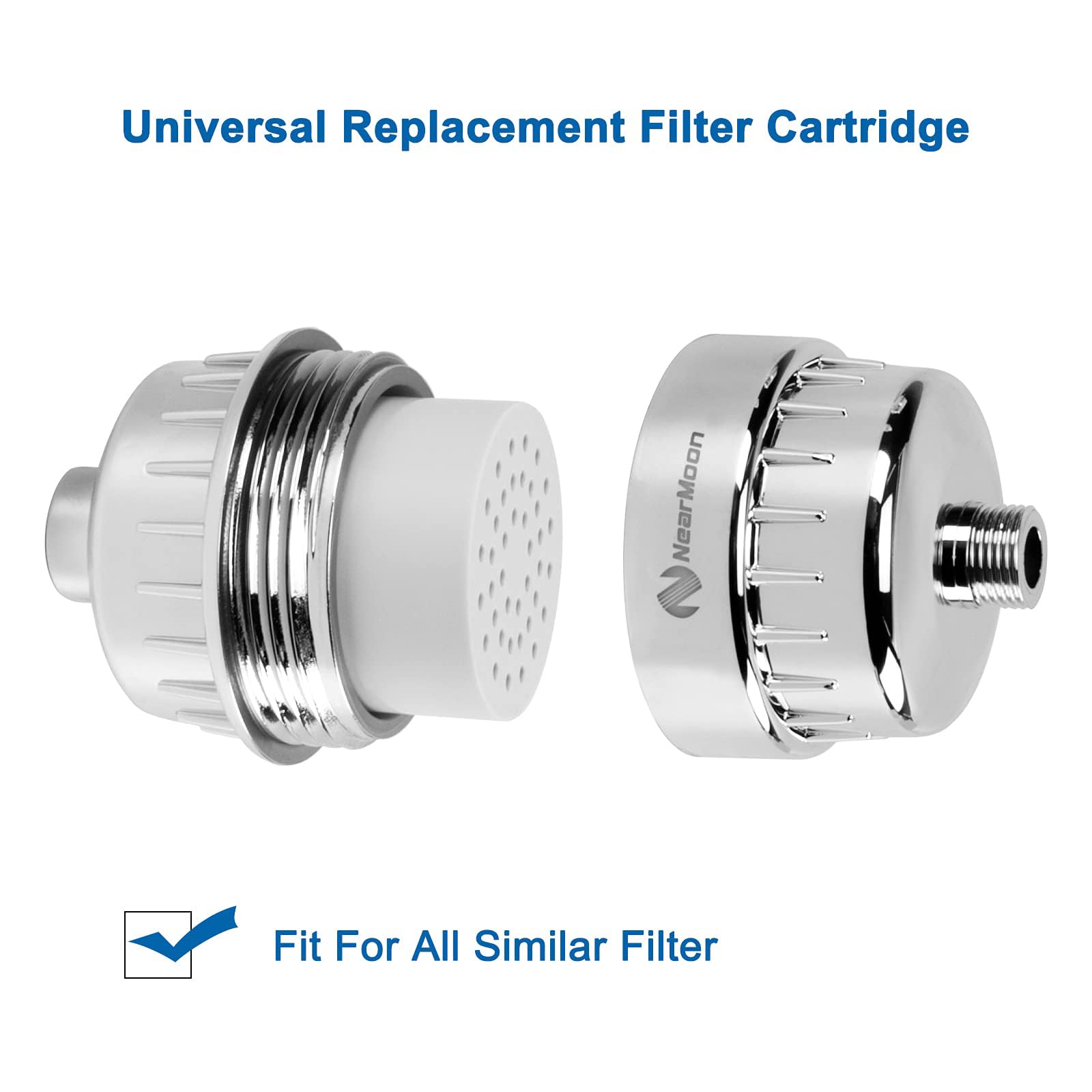 NearMoon Cartucho de repuesto de 15 etapas, filtro de ducha universal de alto rendimiento con VC, reduce el agua dura, las impurezas de metales pesados, mejora la piel y el cabello, se adapta a