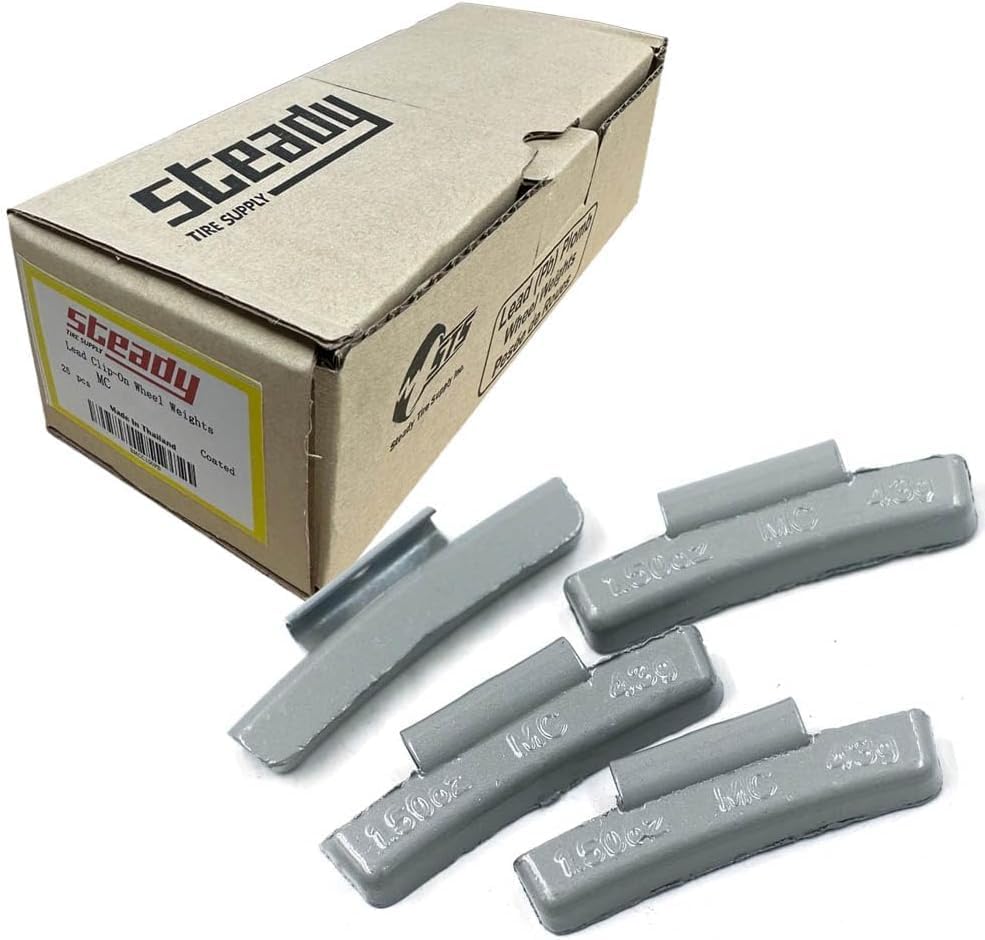 Generic Wheel Weights MC Series Coated Lead Clip on Wheel Weights, Gray, 25Pcs/Box (1-1/2 OZ)
