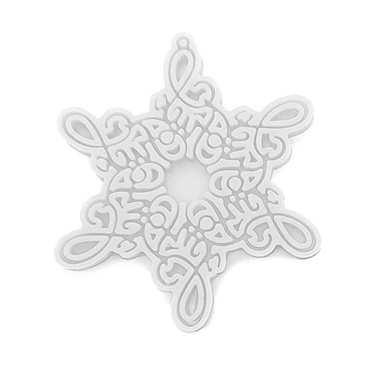 ordinarYone Snowflake Mold Resin Silicone Crystal Christmas Storage Tray Mold for Making Fruit Storage Plate