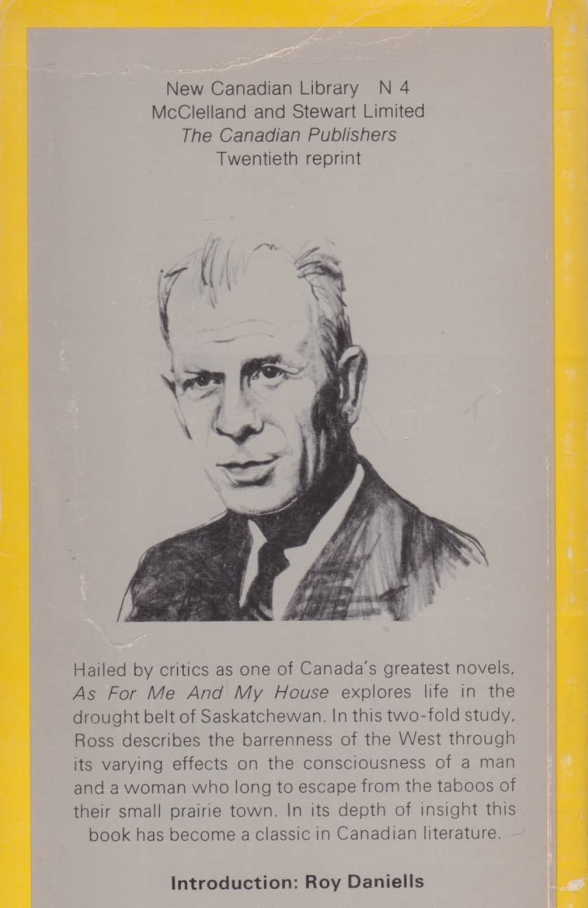 As for Me and My House (Canadian Centenary Series) Ross, Sinclair - PT01