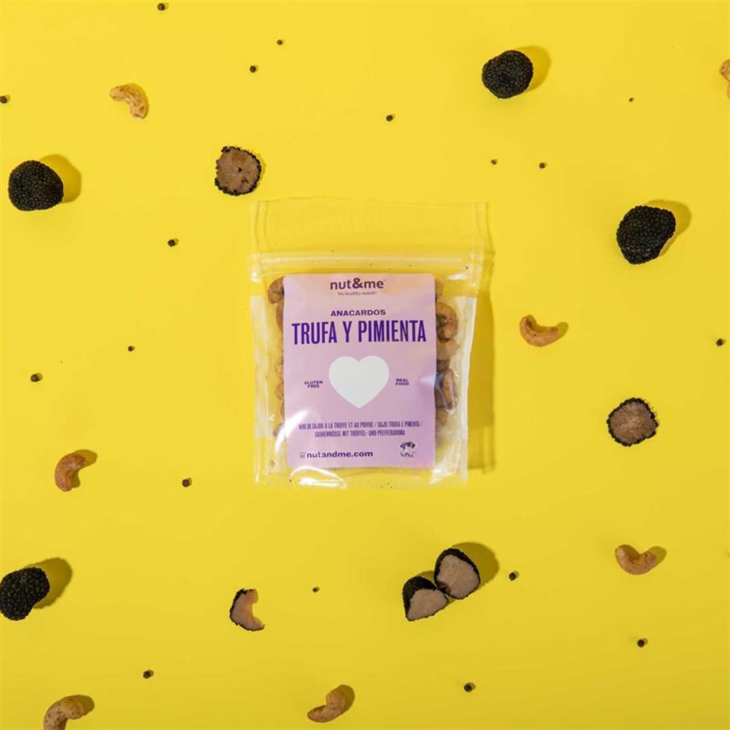 Anacardos sabor Trufa y Pimienta 500 gr | Dieta Keto | 3 ingredientes | Snacks Saludables | Vegano | Sin Gluten | Low Carb |