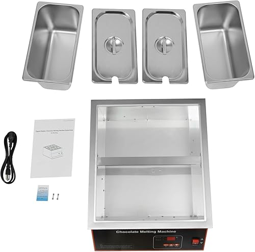 Miniatura 5 de 2 Pot Commercial Chocolate Melting Pot, 12 KG26.4 LBS Chocolate Melting Pot with 32-203F Temperature Adjustable Electric Chocolate Melter with Lid