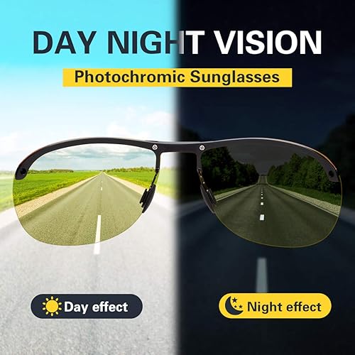 Miniatura 3 de YIMI Gafas de sol fotocrómicas polarizadas para hombre, para deportes al aire libre, conducción y ciclismo, antideslumbrante, UV400, gafas ligeras