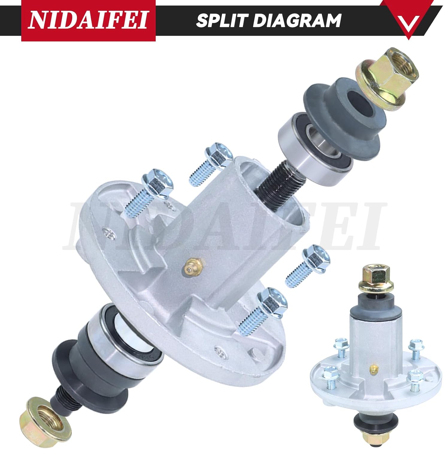 2 Pack AUC15811 Spindlle Replaces GY21098 GY20454 GY20962 for John Deere D140 D130 D110 E140 D105 D125 E100 E130 D160 LA145 LA105 E110 E120 LA115 E170 D155 D100 LA130 LA135 E160 42" 48" Mower