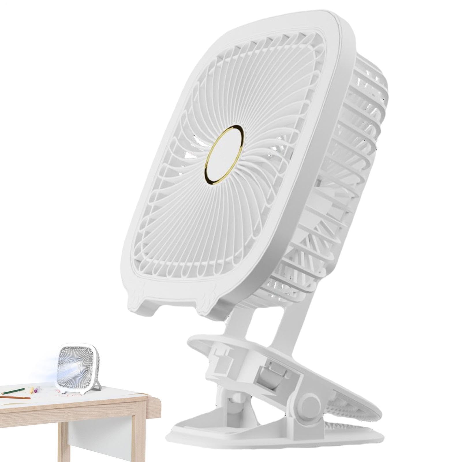 Ventilateur de table USB silencieux 4 en 1 pliable et lumineux pour la nuit