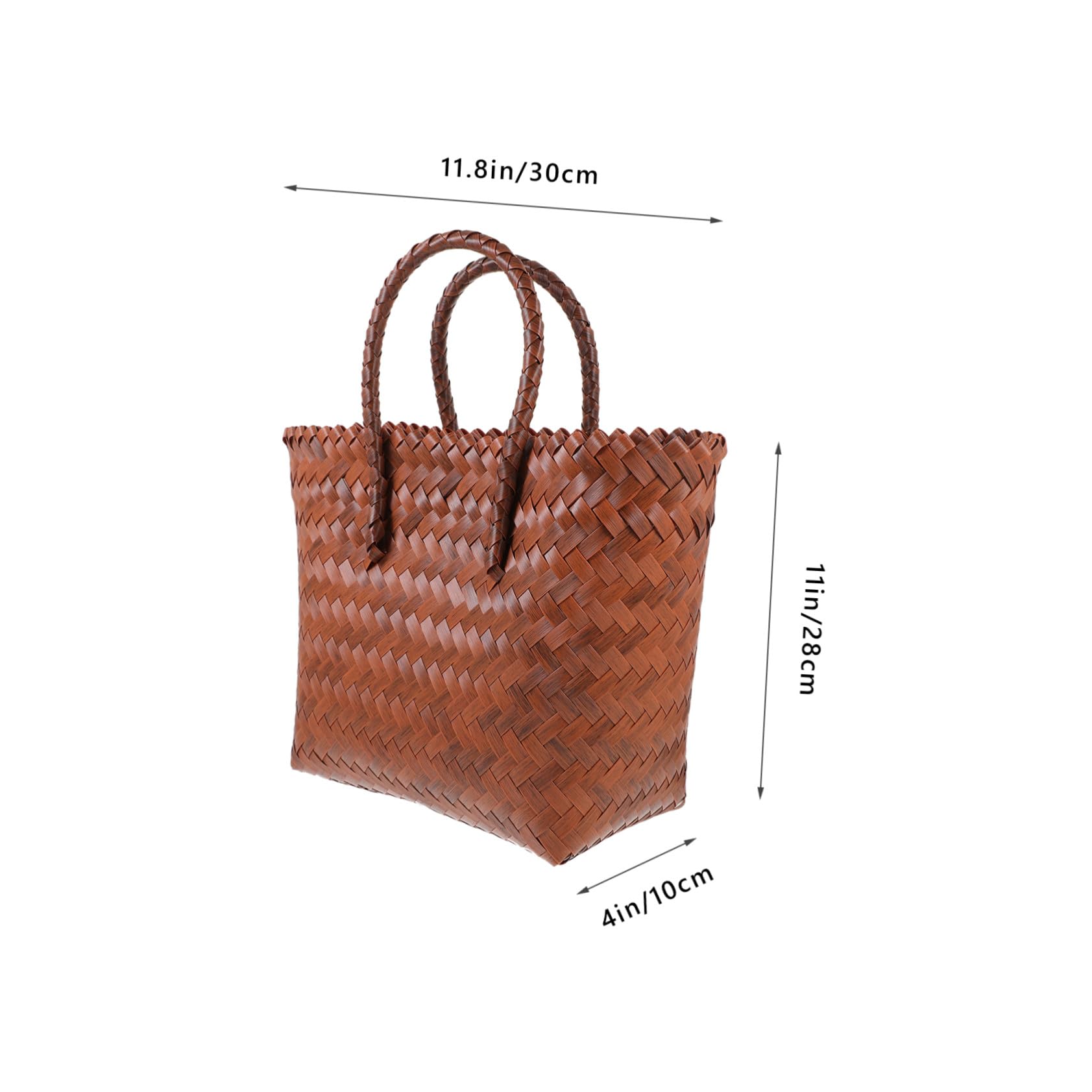 Bolso Tejido de Paja Vintage para Picnic y Uso Interior Gran Capacidad, Asa Resistente y Material PP Duradero para Almacenamiento Práctico