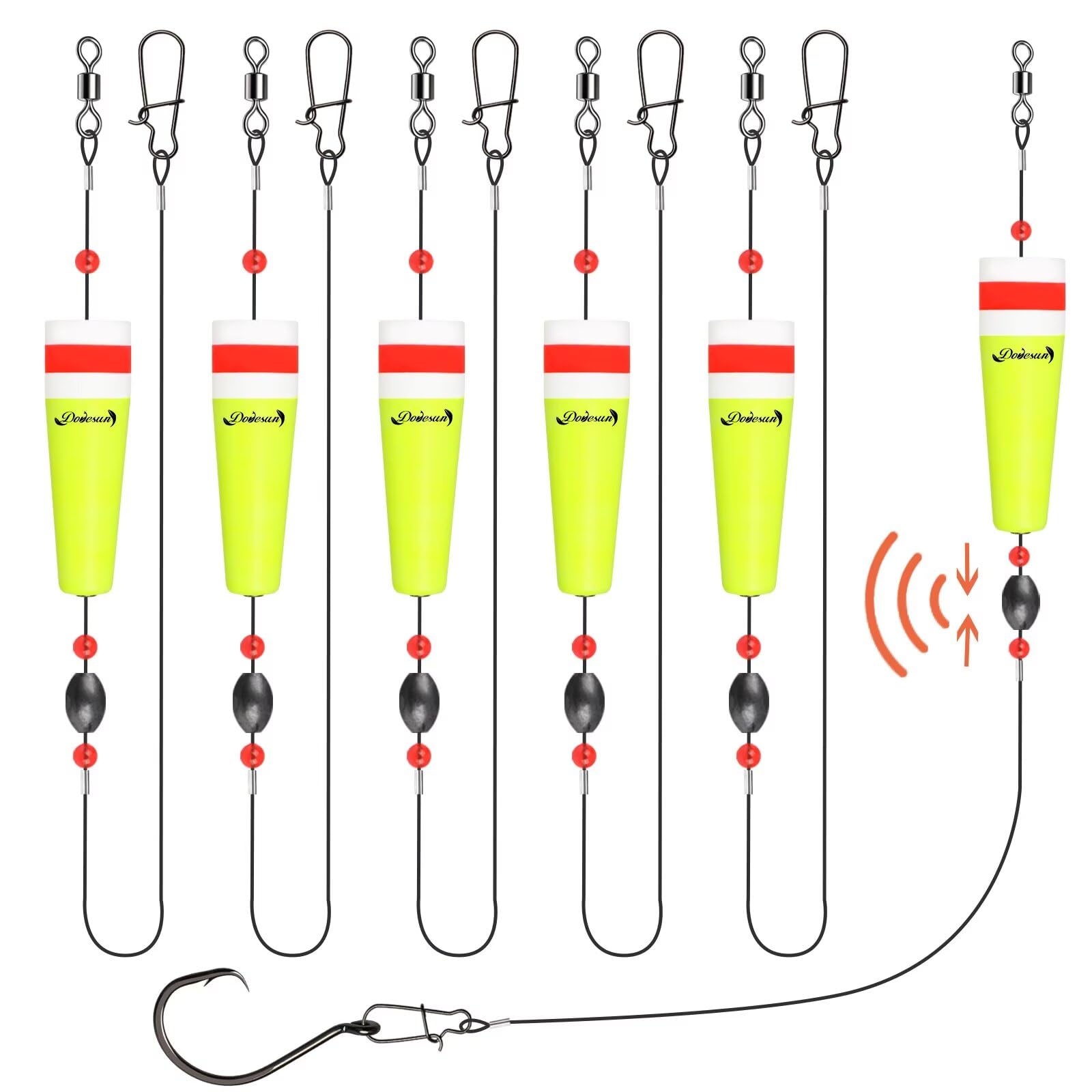 Dovesun Popping Cork Float Rig Weighted Fishing Bobbers Floats Fishing Corks Popping Corks for Saltwater Freshwater Fishing Tackle with 3 Size