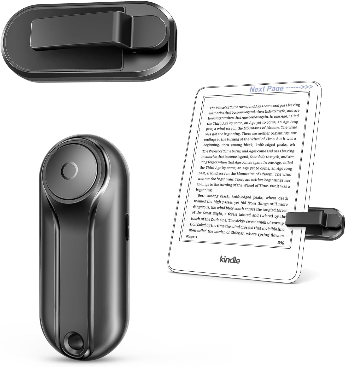 Page Turner for Kindle, Remote Control for iPhone iPad Tablets E-Readers