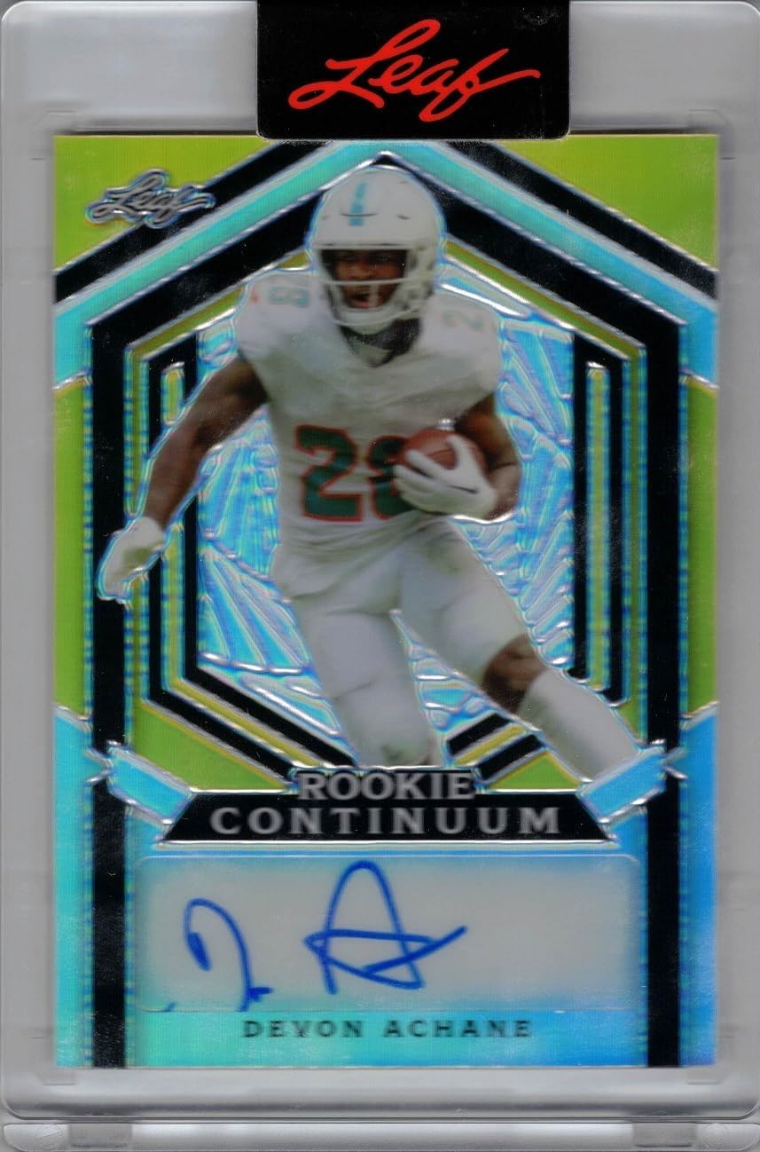 2023 Leaf Metal Rookie Continuum #MC-185 Devon Achane Certified Autograph Football Card - Only 174 made!