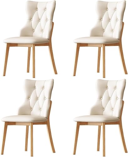 Miniatura 19 de Upholstered Dining Chairs with Backrest,Kitchen Chairs Leather,Living Room Chair with Wood Legs for Home, Restaurant, Hotel, Conference Room, Orange