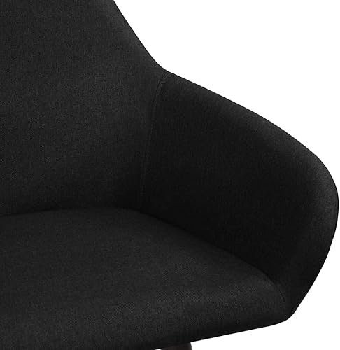 Miniatura 6 de vidaXL Juego de 2 sillas de comedor, cómodas sillas de tela negra con patas de madera maciza, diseñadas ergonómicamente para el comedor del hogar o