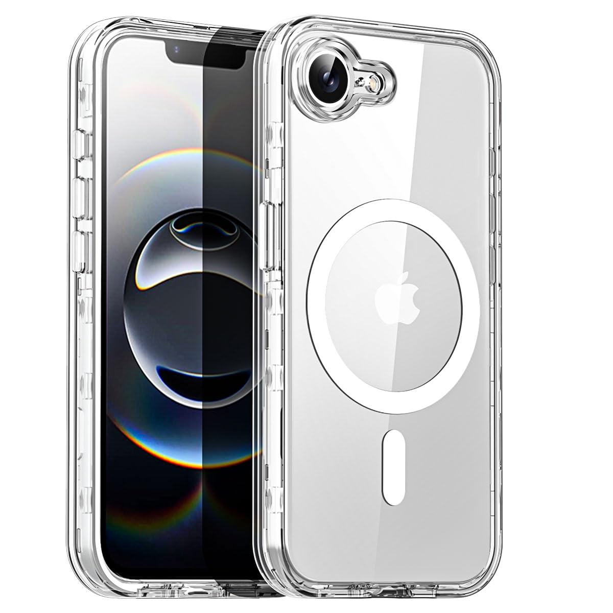 AICase for Iphone 17e Case/Iphone 16e Case Clear[Compatible with MagSafe] Heavy Duty Drop Protection Full Body Rugged Shockproof/Dust Proof 3-Layer